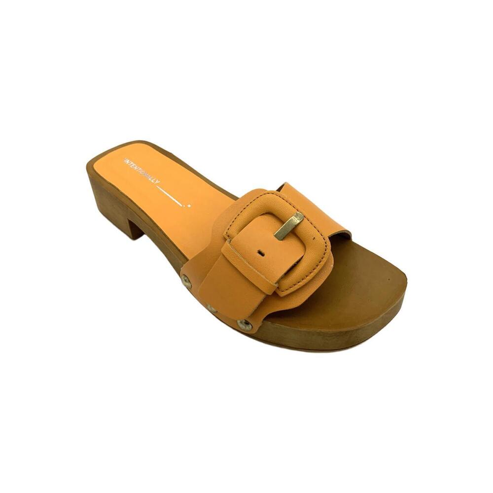 INTENTIONALLY BLANK Buckle Clog Sandals Mar Mandarin - Medium